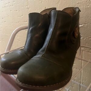 El Naturalista Womens Green Ankle Boots Womens Size 37 1" Heel Zip Up 6.5 use